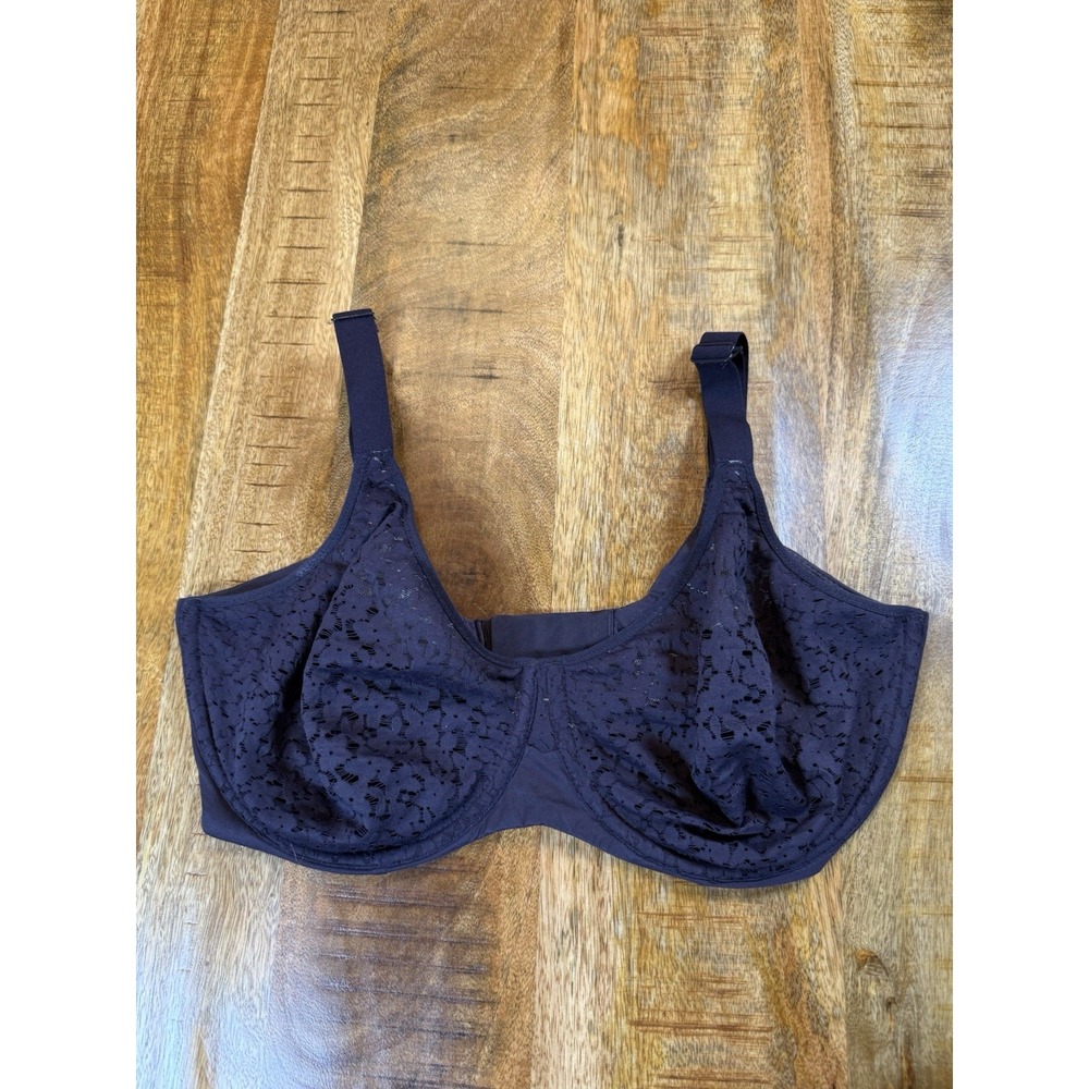 Chantelle Bra 34DDDD Deep Purple Lace Underwire Full Coverage Unlined NWOT - Picture 1 of 7
